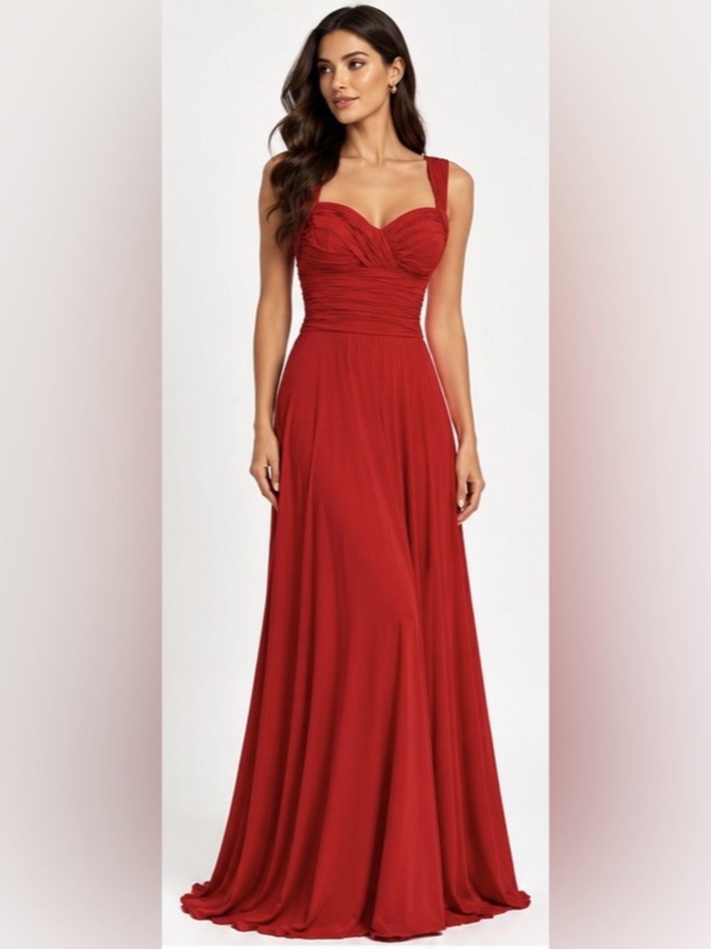 B Darlin Y2K Red Mermaid Gown 1/2 Bow Back Homecoming Prom